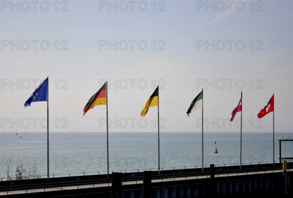 On Lake Constance, 6 flags, Europe, Germany, Baden-Württemberg, Austria, Switzerland, Lake