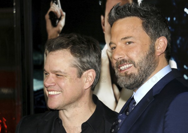 Matt Damon and Ben Affleck at the Los Angeles premiere of 'Live By Night' held at the TCL Chinese