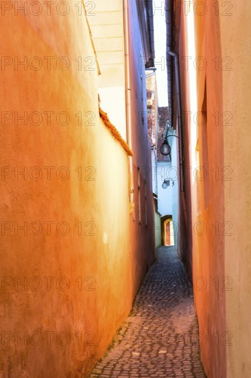 String Street or Strada Sforii is the narrowest street in the city of Brasov, Romania, Europe