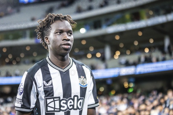 MELBOURNE, AUSTRALIA, MAY 22: Garang Kuol of Newcastle United after beating Tottenham Hotspur