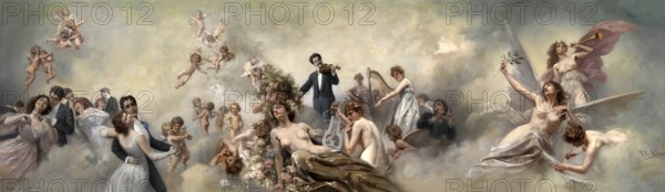 Johann Baptist Strauss II, 1825 – 1899, Austrian composer and violinist, at the Court Ball, by von
