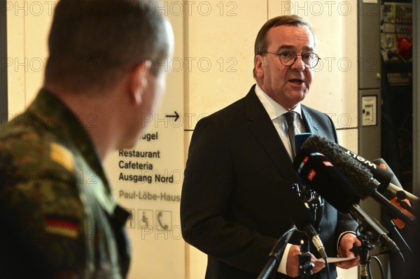 Defence Minister Boris Pistorius (SPD) informs media representatives about the increase in the