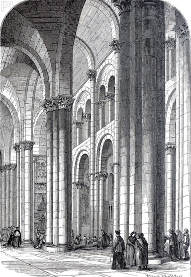 Interior of the Cathedral of Santiago de Compostella, Spain, Historical, digitally enhanced
