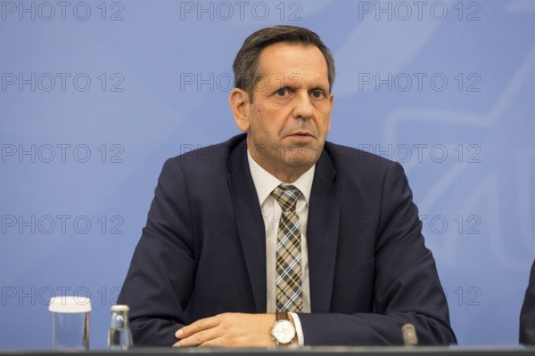 Olaf Lies (SPD, Minister-President of Lower Saxony) during a press conference after the