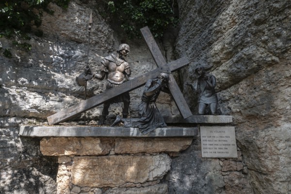 Pilgrimage church Madonna della Corona, Stations of the Cross, Ferrara di Monte Baldo, Italy,