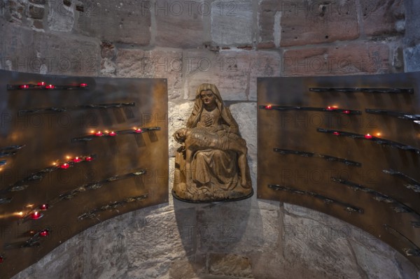 Chapel of St Mary with sacrificial candles, Church of Our Lady, Nuremberg, Middle Franconia,