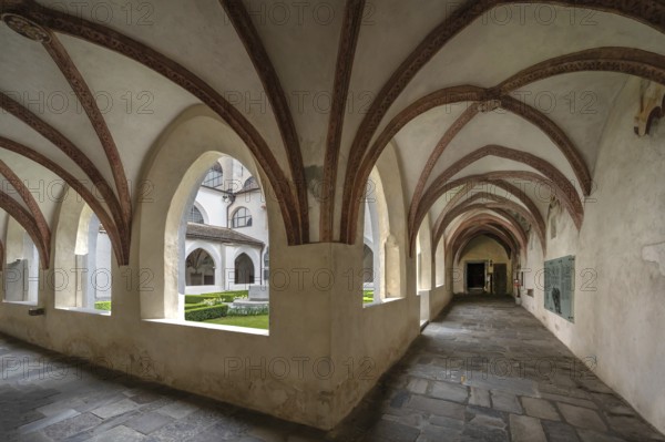 Cloister around 1370 in the Neustift St Margarethen monastery, Vahrn, district of Bolzano, South