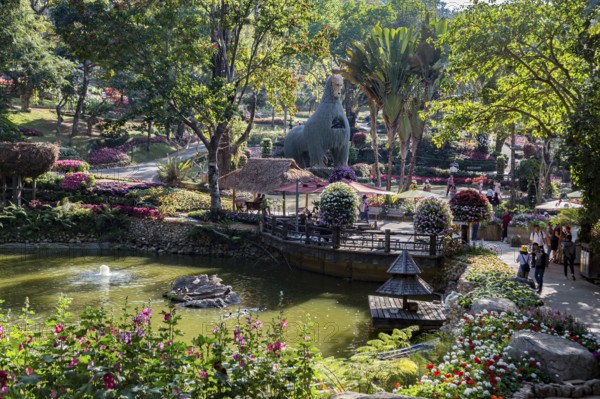 Llama tree at Mae Fah Luang Gardens within the Doi Tung tourist attraction in Chiang Rai, Thailand,