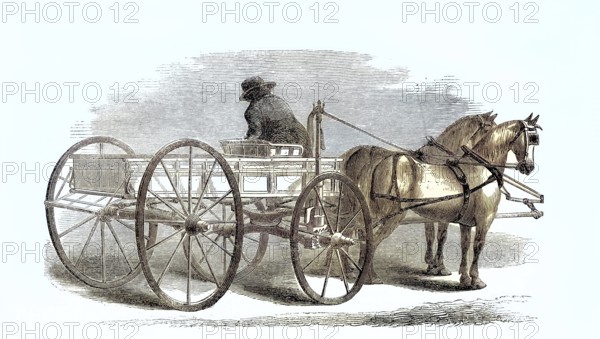 An automatic rein holder on the carriage of a team of horses, which forces the horses to stop when