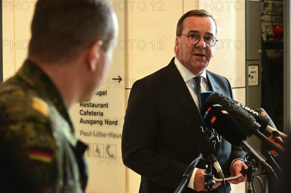 Defence Minister Boris Pistorius (SPD) informs media representatives about the increase in the