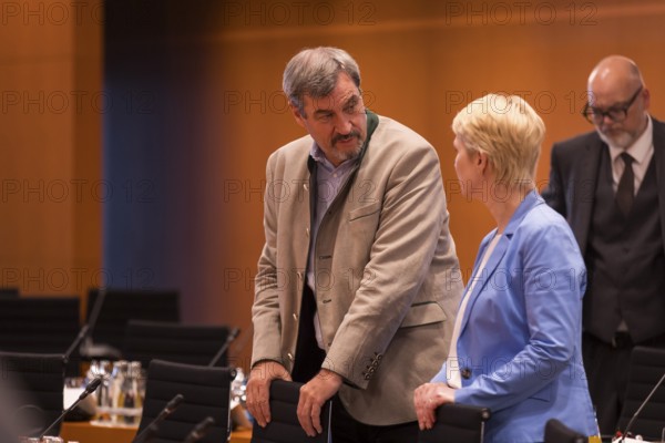 Markus Söder (CSU Chairman and Minister President of Bavaria) and Manuela Schwesig (SPD, Minister