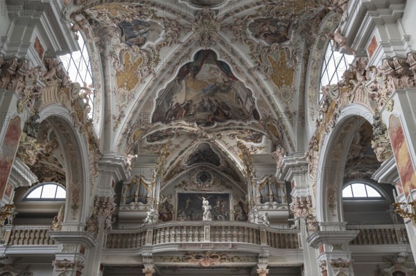 Organ loft of the collegiate basilica, Neustift St Margarethen, Vahrn, district of Bozen, South