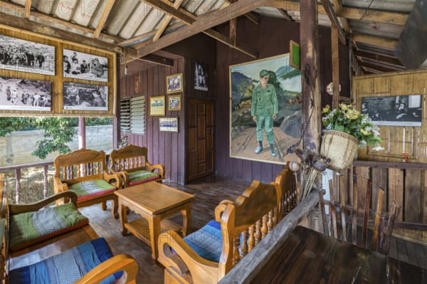 Stairs lead down to the Doi Phamee coffee shop and restaurant in Mae Sai district of Chiang Rai,