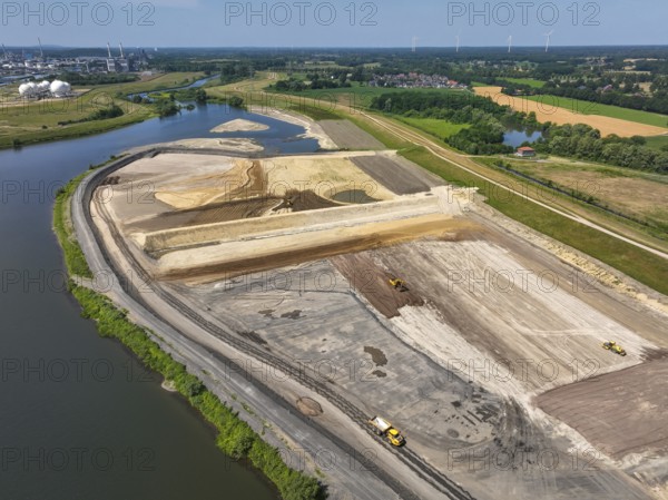Haltern-Marl, North Rhine-Westphalia, Germany - Lippe, flood protection in the