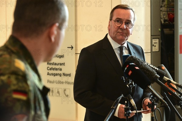 Defence Minister Boris Pistorius (SPD) informs media representatives about the increase in the
