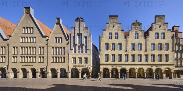 Old town, historical buildings, facade, window, gable, arcades, pedestrians as secondary motif,