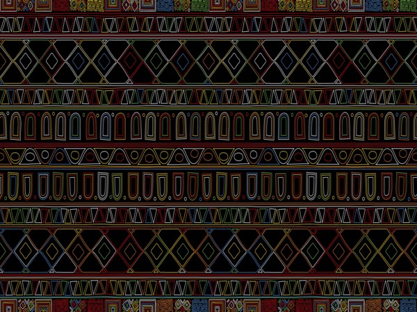 Decorative colored background tribal pattern in colors. Design for background, carpet, wallpaper,