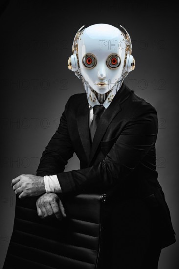 Symbol photo, Business 4.0 as a humnoid robot, ChatGBT, AI, AI, OpenAI, chatbot, artificial