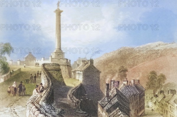 Walker's Pillar - Walls of Londonderry, Ireland, from the Landscape and Antiquities of Ireland,