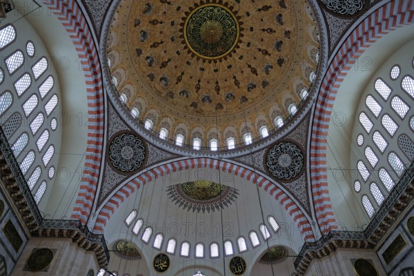 ISTANBUL, TURKEY - MAY 28 : Interior view of the Suleymaniye Mosque in Istanbul Turkey on May 28,
