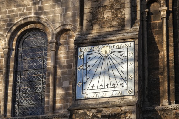 ELY, CAMBRIDGESHIRE, UK - NOVEMBER 23 : Sundial at Ely Cathedral in Ely on November 23, 2012