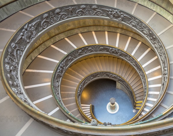 ROME, ITALY - CIRCA SEPTEMBER 2020: the famous spiral staircase with double helix. Vatican Museum,