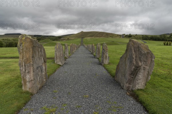 The standing stones and gravel footpath in the North-South Line of the Crawick Multiverse in