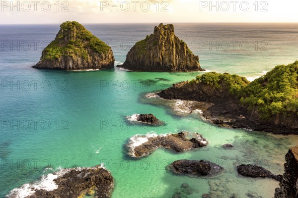 Fernando de Noronha, Brasil. Turquoise water around the Two Brothers rocks, UNESCO World Heritage