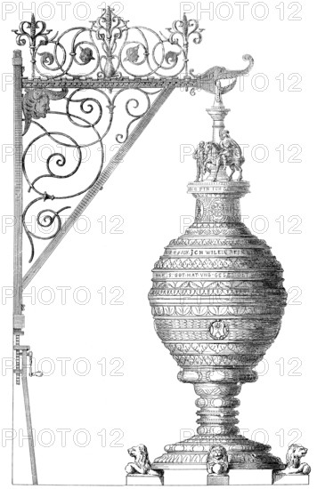 Historical illustration from the 19th Century, 1881, German Renaissance style, 16th century, old