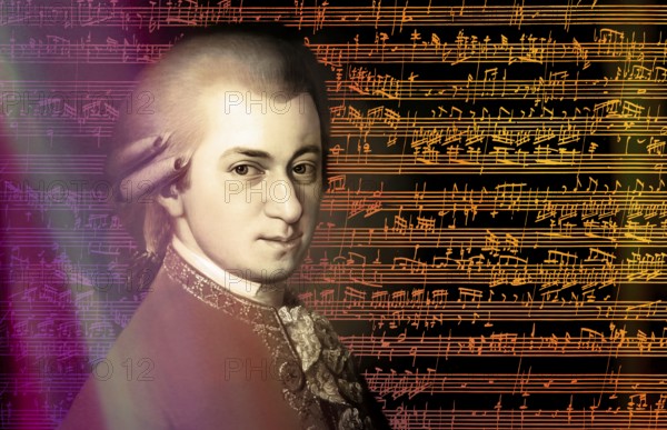 Wolfgang Amadeus Mozart, 1756 – 1791, composer of classical music, First Viennese School, notesheet