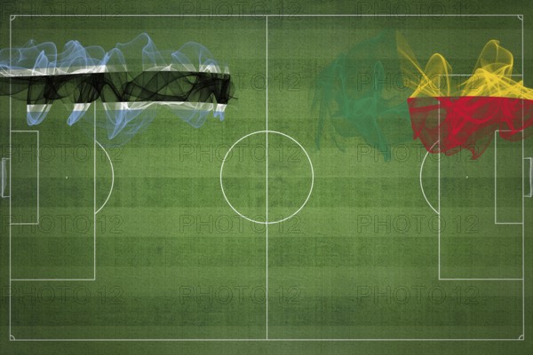 Botswana vs Benin Soccer Match, national colors, national flags, soccer field, football game,