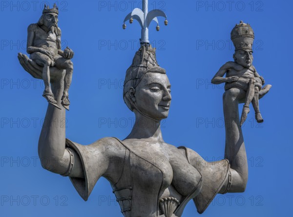 Imperia, a rotating, nine metre high concrete statue in the port of Constance, designed by Peter