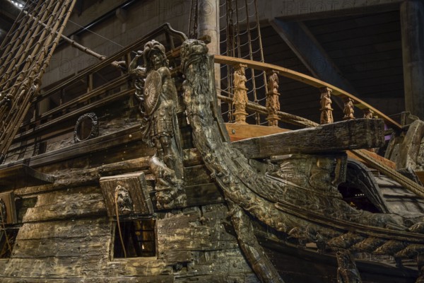 Figures on the starboard side of the Vasa, Vasa Museum Vasamuseet, Galärvarvsvägen, Stockholm,