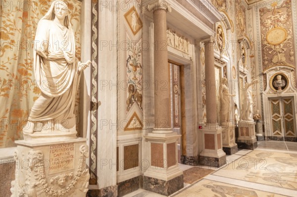 Rome, Italy, 28 December 2023: Galleria Borghese, Borghese Gallery, ancient art museum interior,