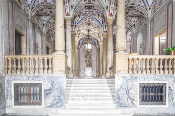Genoa, Italy, 08 August 2023: interior of Gio Carlo Brignole Palace. Luxury ancient building, ca