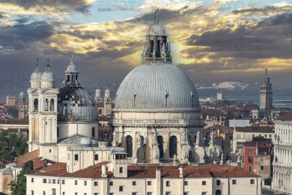 View of the Dome of Church Santa Maria della Salute in Venice, view from Church San Giorgio