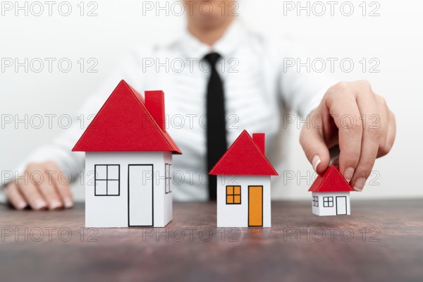 Upgrade Your House Represented By Lady In Outfit, Business Woman Presenting Plans For Home Change,
