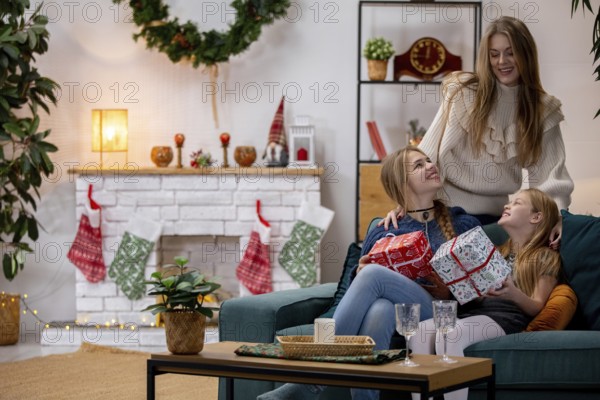 A heartwarming family scene of love, joy, and laughter as they celebrate Christmas together with