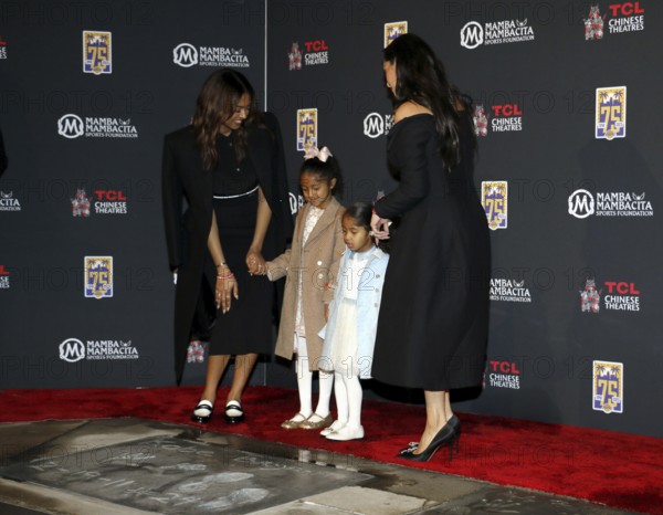 Vanessa Bryant, Natalia Diamante Bryant, Capri Kobe Bryant and Bianka Bella Bryant at Kobe Bryant