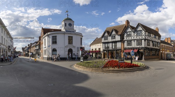 Stratford-Upon-Avon, United Kingdom, 31 August, 2022: view of the Bridge Street Rotonda with