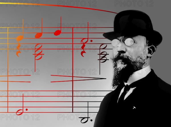 Erik Satie, 1866 – 1925, a French composer and pianist, notesheet for Gymnopédie No. 1, digitally