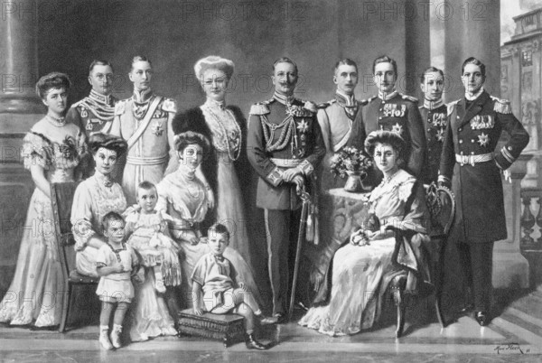 German Emperor Wilhelm II or William II, 1859 –1941, with his wife Augusta Victoria and their