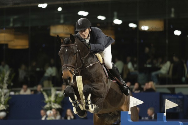 Andreas Schou of Denmark competes in 1.60m FEI Jumping World Cup at Jumping Amsterdam in Amsterdam,