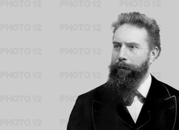 Portrait of Wilhelm Conrad Röntgen, 1845 – 1923, German mechanical engineer and physicist,