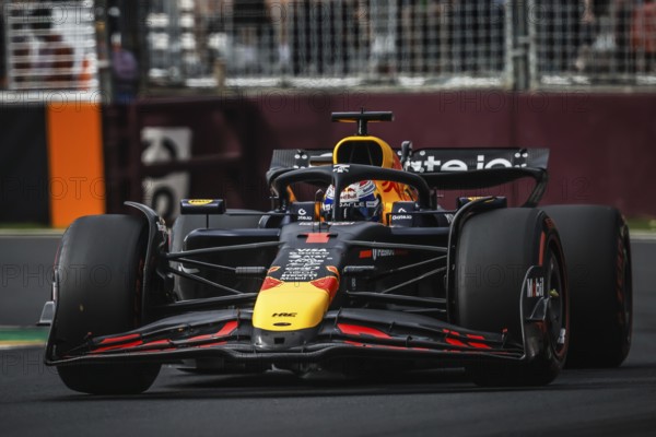 Max Verstappen of the Netherlands drives the Oracle Red Bull Racing RB21 during qualifying in the