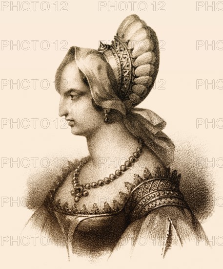 Queen Metina, wife of Merovech, Meroveus, Merovechus, Merovius or Mérovée, king of the Salian