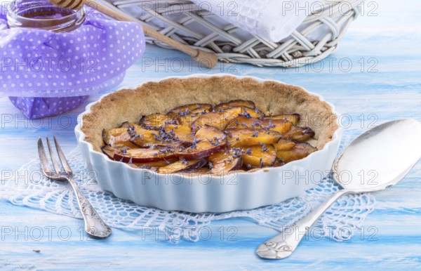 Nectarine tart with lavender and honey