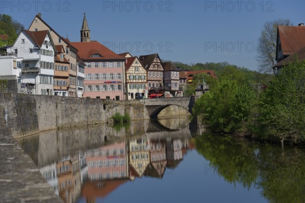 View of the Henkersbrücke, Mauerstraße, Johanniterkirche, art museum, half-timbered houses, old