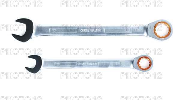 Pair of spanners, isolated on a white background