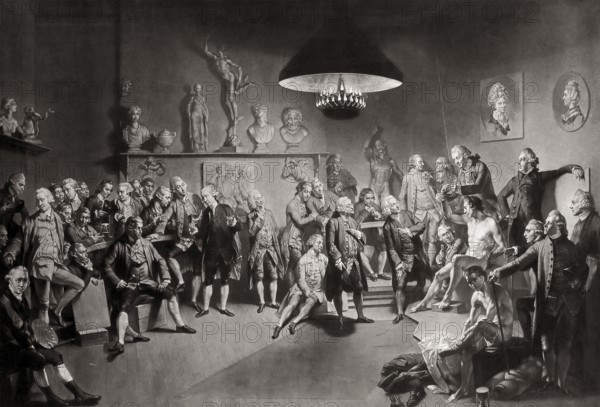 The life class for the Royal Academy of Art at old Somerset House, London, William Hunter, 1718 –